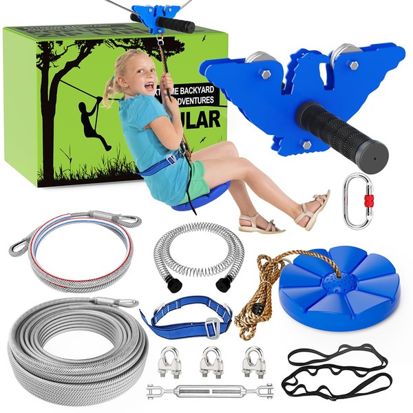 X XBEN 200FT Zip line Kits for Backyard, Zip Lines