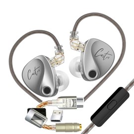Zengli Kz Castor Auriculares de Alta fidelidad 2 Armadura Equilibrio tunable Alta Gama dinámicos Auriculares (Bajos mejorados) (Plateado,con micrófono,dac)