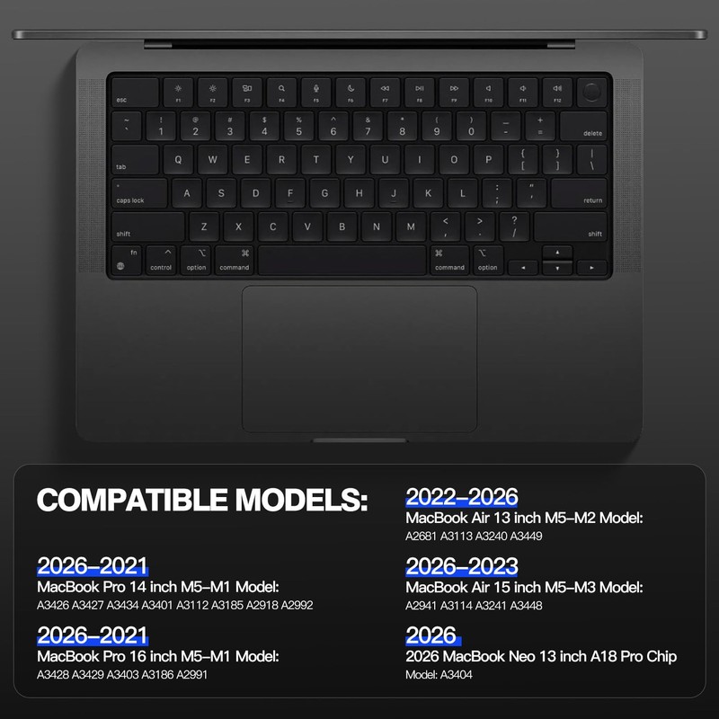Premium Keyboard Cover Protector for 2026 2025-2021 MacBook Pro 14"/16"