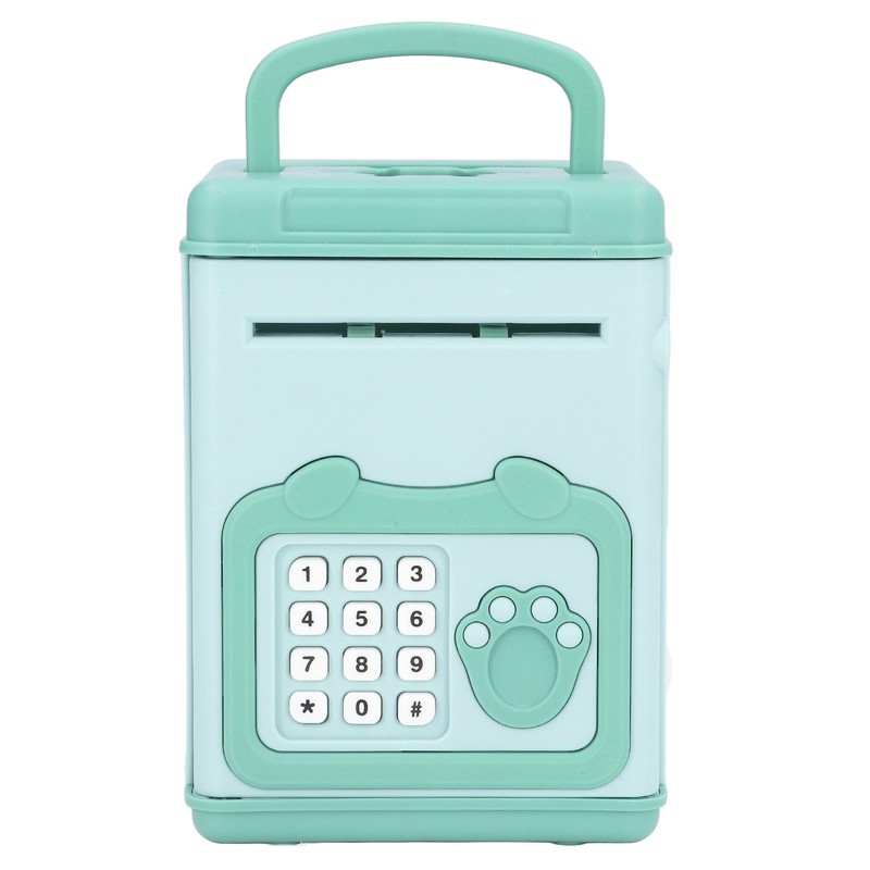 Fingerprint Password Cash Piggy Bank for Kids Auto Scroll Paper
