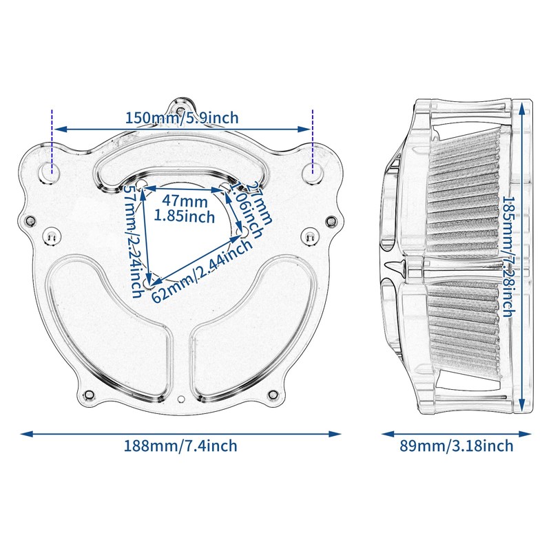 Motosikleta Air Filter Air Cleaner Intake Replacement Kit Fit for