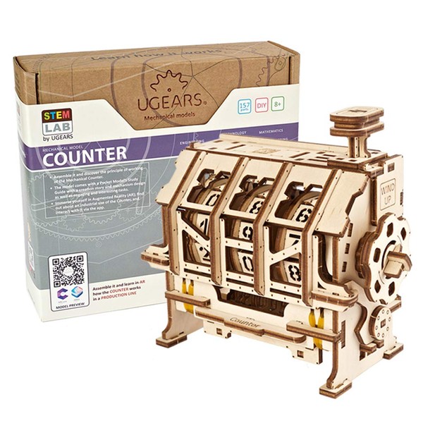 Ugears Counter Counter Wooden Puzzle, No Glue Required, 3D Model,