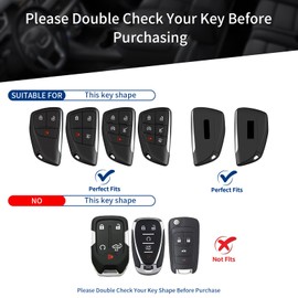 T-carbon Key Fob Cover Compatible with GMC Sierra Yukon Denali, Real Glass Fiber Key Fob Protector Compatible with Chevy Silverado Suburban Tahoe 2021-2025 (Blue)