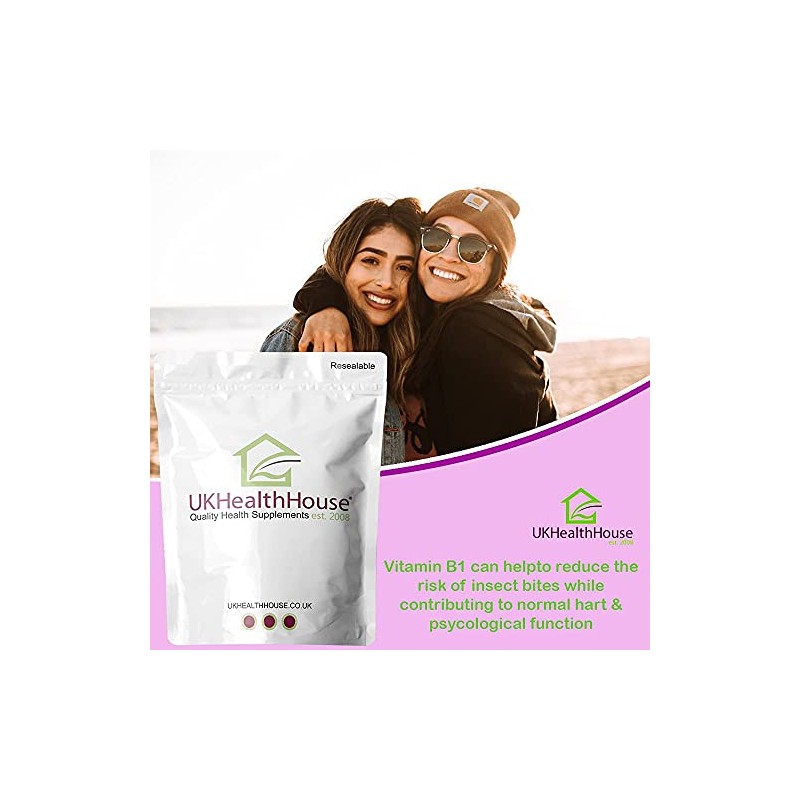 UKHealthHouse Vitamin B1 Thiamine 100mg x 1000 Tablets - High