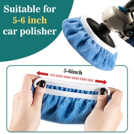 Sukh 12PCS Car Buffing Pads - Car Polishing Bonnet Pad Buffing Pads 5 to 6 Inches Microfiber Polish Pads Orbital Buffer Pads Wax Cover Kit for Vehicle Waxing and Cleaning