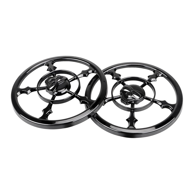 Unbranded Vivid Black 5-1/2" Speaker Grill Covers For Harley Touring