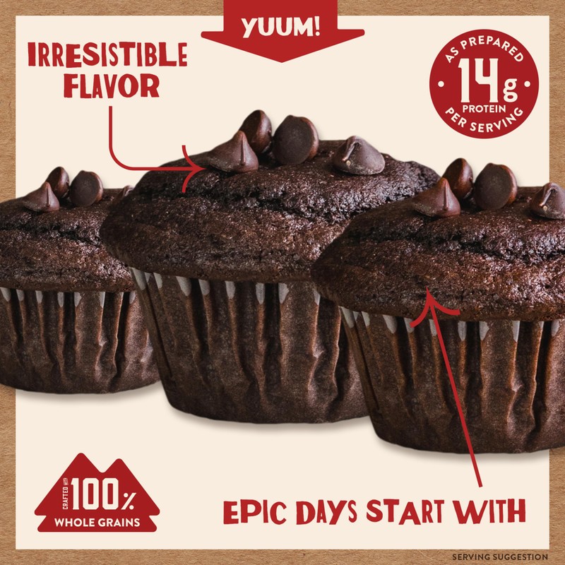 Kodiak Cakes Power Bake Muffin Mix, Double Dark Chocolate, 14