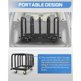 ROADER for Jeep Door Holder, Door Rack Storage Cart Hanger Rack Sliding Movable Stand Bracket Door Cart for 1987-2024 Jeep Wrangler TJ JK JL Gladiator JT & 2021-2024 Ford Bronco 2/4 Door