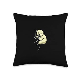 Cute Polar Bear Cloth Biting Sucking Polar Bear Throw Pillow