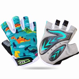 Kids Junior Cycling Gloves Outdoor Sport Road Mountain Bike Monkey Bars, Fit Boy Girl Youth Age 2-10, Gel Padding Bicycle Half Finger Pair