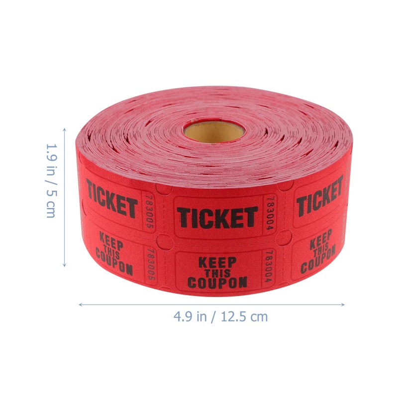 Garneck Raffle Ticket Roll 1000 Pieces Numbered Lottery Ticket Label