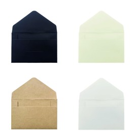 E-Collet Store Vintage-Style Plain Solid Color Brown Mini Envelopes for Change, Receipts, Business Cards, Shop Cards, Message Cards, Nuanced Color - 50 Pieces, 70×105mm