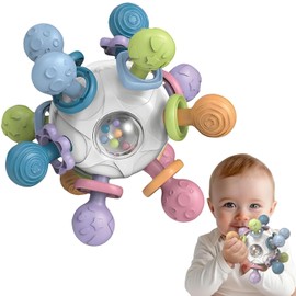 uunida baby Juguetes para Bebe de 0 a 6 Meses 1 Año con Sonajas para Bebe 0 a 3 meses - Mordedera Juguetes Montessori Sensoriales y Estimulacion Temprana (Blanco)