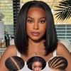 KLAIYI Yaki Straight Bob Wigs Human Hair Bye Bye Knots