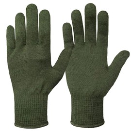 Evridwear Unisex Men Women Merino Wool String Knit Liner Gloves Provide Warmth Cool and Cold Seasons Skiing, Snowboarding, Cycling, Running, Climbing (Military Green L)