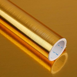 Abyssaly Gold Stainless Steel Wallpaper Contact Paper, Gold Fridge Wrap Peel and Stick for Kitchen,Self-Adhesive Metallic Wallpaper for Microwave Oven and Cabinets 11.8" X 78.2"