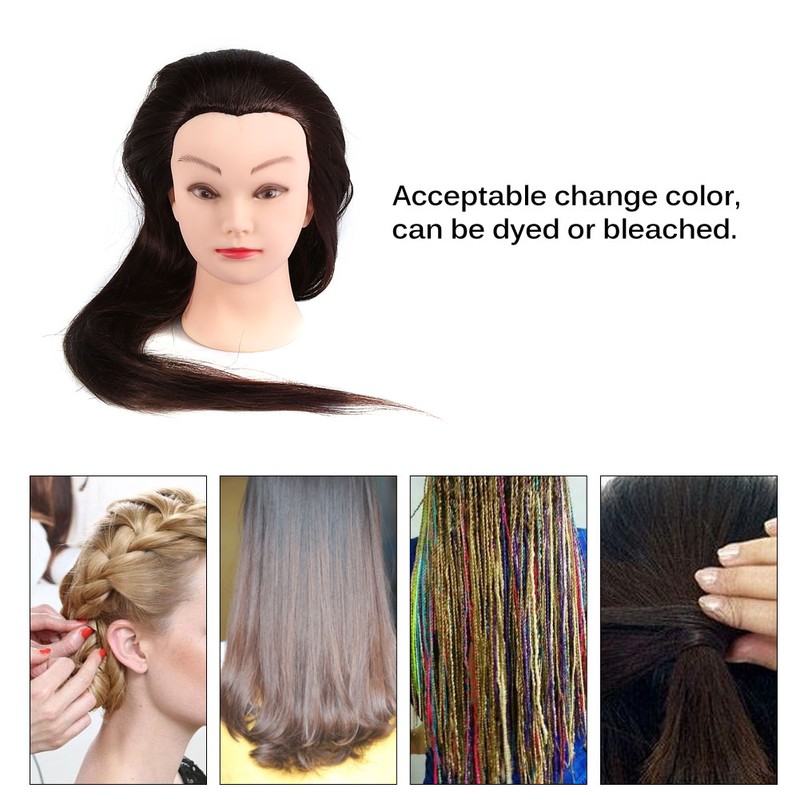 26" Synthetic Fiber Mannequin Head Hairdresser Training Head Cosmetology Doll