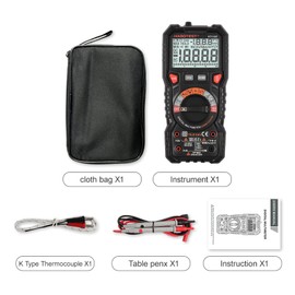 HT118E Digital Multimeter Auto Range Multi-Meter 20,000 Counts True RMS Measuring AC/DC Voltage & Current Resistance tance Frequency Temperature Continuity Duty MAX/MIN Mesaurement