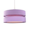 Contemporary Quality Lilac Linen Fabric Triple Tier Ceiling Pendant Light