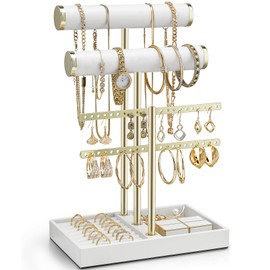 Vlando Accessory Stand Bracelet Earrings Ring (White)