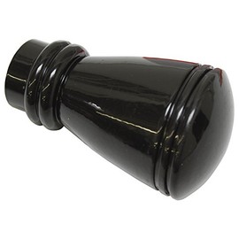 GARDINIA Endknöpfe für Gardinenstangen, 2 x Endstück Siro, Serie Chicago, Metall, Schwarz, Durchmesser 20 mm