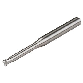 Micro 100 MMRM-008-10X Corner Radius End Mill - Reduced Neck, 0.8 mm Cutter Dia, 0.8 mm LOC, 0.1 mm Corner Rad, 10 mm Reach, 0.78 mm Neck Dia, 2 Fl, 4 mm Shank Dia, 50 mm OAL, AlTiN