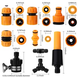 16 pieces for Gardena garden hose set, garden hose connection, hose connector, 1/2 inch, for Gardena coupling, hose connector set, for Gardena hose connector