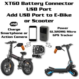 Spy Spot XT60 to USB Power Adapter - Charge On E-Bike or Scooter, Compatible with USB Charging for Bike and Scooter
