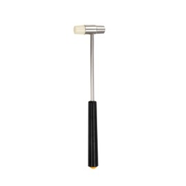 sourcing map Double Face Small Plastic Metal Hammer 7" Round Dual Head Multifunctional Mallet with Soft/Hard Tips for Jewelry Watch Handcraft