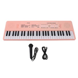 54 Key Keyboard Piano Smoothly Plastic Keyboard Piano Portable Dual Power Supply System Electric Piano Keyboard with Microphone for Kids Roseate