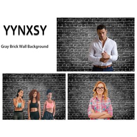 YYNXSY Gray Brick Retro Plastic Brick Wall Background - Decorative Fabric Wall Cover - 6X4FT YY-13