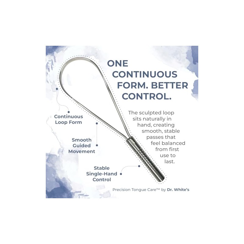 Dr. White's Bright Whites Limpiador de lengua de bucle refinado