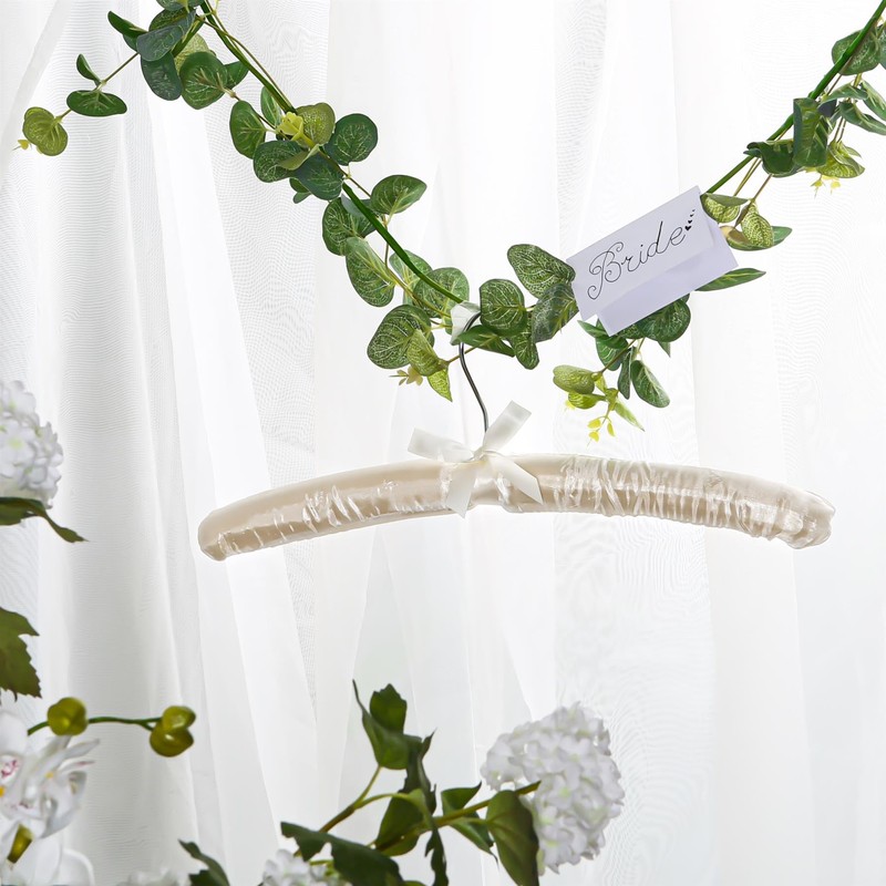 Harbour Housewares Padded Satin Clothes Hangers - White - Pack