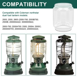 Lantern Globe Replacement for Coleman Max Northstar Lanterns Models 2000, 2500, 2600 Coleman Lantern Parts Replacement Glass Globe for Fuelled Propane Lanterns - Similar for Coleman #R2000B043C