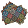 Giwawa Boho Mandala Placemats, Mexican Ethnic Traditional Pattern with Geometric
