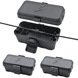 3PCS Weatherproof Electrical Connection Box,Outdoor Electrical Box,Weatherproof Extension Cord Covers,Indoor&Outdoor Electrical Power Cord Enclosure for Timers, Extension Cables, Holiday Lights,Black