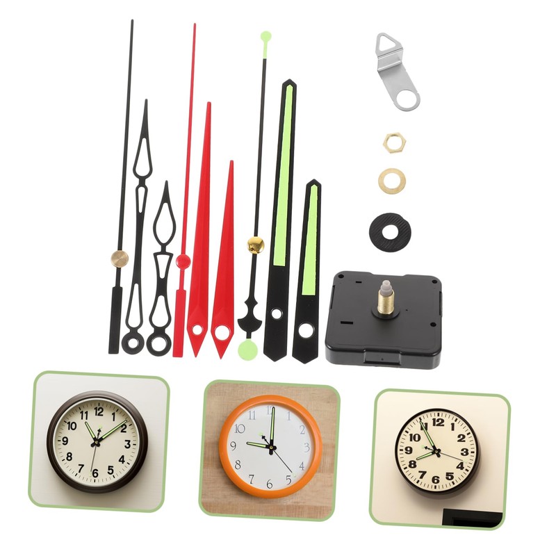 TEHAUX 1 Set DIY Clock Movement Replacement Kit with Fluorescent