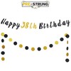 LASKYER Happy 38th Birthday Bunting Banner with Black & Gold