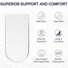 Insertos de elevación de talón ajustables, elevadores ortopédicos de zapatos de 3 capas, plantillas de aumento de altura para piernas irregulares, dis