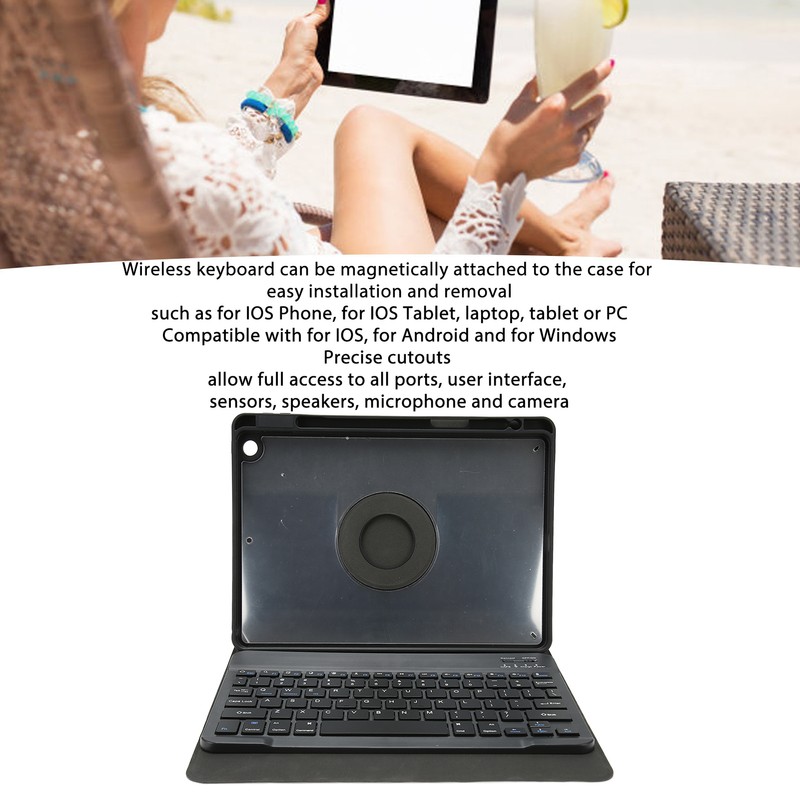 Keyboard Case with Pencil Holder for IOS Tablet 10.2in 2019