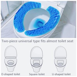 Gel Toilet Seat Cover, Toilet Seat Cushion, Toilet Cover Portable and Washable Toilet Seat Cover Universal, Washable for Standard U Shape Toilet Seats (Blue)