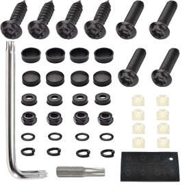 Kit de tornillos antirrobo para matrícula,Tornillos antirrobo de acero inoxidable,Con herramienta de instalación, apto para matrícula de coche, furgoneta, SUV, camión o motocicleta.