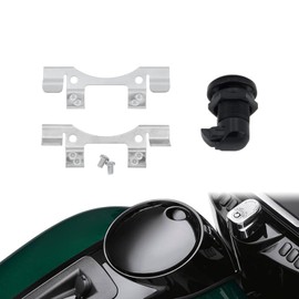 Push Button Fuel Door Motorcycle Panel Latch Kit Fit for Harley Touring Electra Glide Street Glide Road Glide Ultra Limited Tour Glide Tri Glide 1992-2023 (Color:Black)