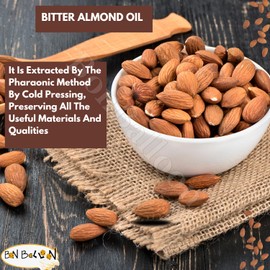 bonballoon Pure Bitter Almond Oil Virgin Cold Pressed Natural Face Nails Hair Care Skincare Facial Body Egyptian Arab Arabic Herbals Herb Herbs No Additives Kosher Halal (17.64 oz / 500 ml)