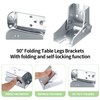 4 Pcs Folding Table Legs, 90 Degree Self Locking Foldable