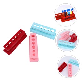 GLEAVI 6-Piece Plastic Test Tube Stands Laboratory Tube Holder Rack Safe Polished Ideal for Boys and Girls Random Color