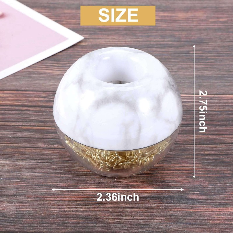Kafei Gold Office Clips in Elegant Magnetic Marble Clip Holder,