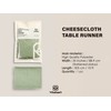 Vitalizart Cheesecloth Table Runner Sage Green 35 x 120 inches
