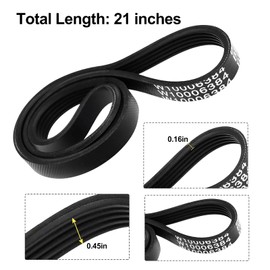 W10721967 Washer Pulley Clutch Kit & W10006384 Washer Drive Belt Fit for Whirlpool Kenmore Maytag Washing Machine Replaces PS10057144 W10239973 W10006352 WPW10006384 W10315818 W10326374 MVWX655DW1