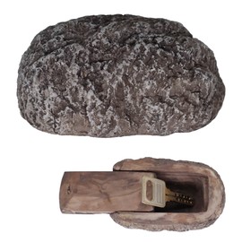 Memeyou Hide a Key Outdoor Waterproof Key Hiders Safe Storage Lock Box For Outside Yard Garden Statues Ornament Indoor Fake Rock Stone Decorative Large Size Design House Spare Holder